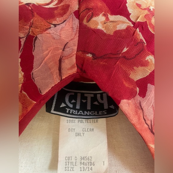 City Triangles vintage 90s Y2K pink red floral fairy midi dress pull over lined - Picture 9 of 9